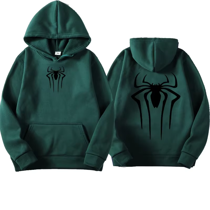 Sweat à capuche imprimé motif araignée pour homme – Pull décontracté tendance pour homme