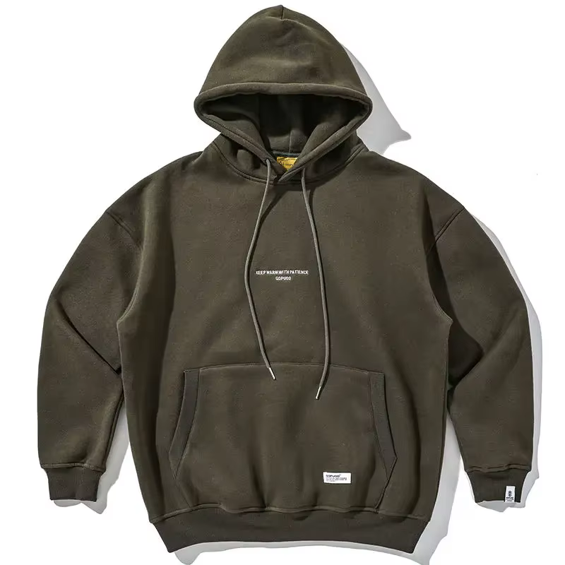 Sweat-shirt à capuche vert pour hommes, vêtements amples, Streetwear, surfit des années 90, Vintage,