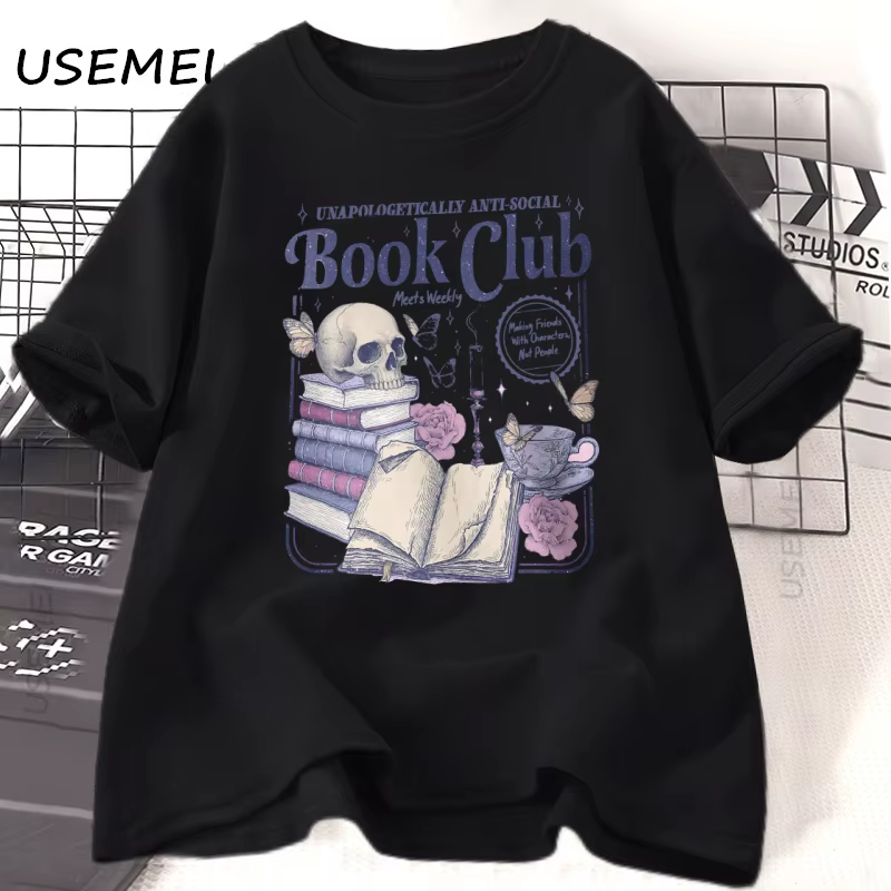 Anti livre Social Club T-Shirt casual lecteur d'amour T-Shirt Bookish livre amant T-Shirt coton à ma