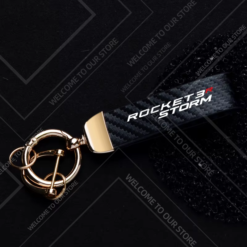 Porte-clés de moto pour Triumph Rocket 3 GT R Storm, 1 pièce, ornements en métal et Fiber de carbone
