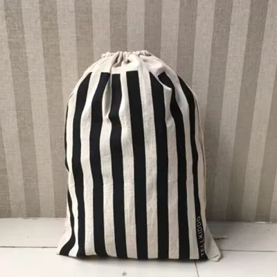 Grand sac à linge en coton et lin, sac de rangement pour vêtements et jouets, sac de sport en tissu 