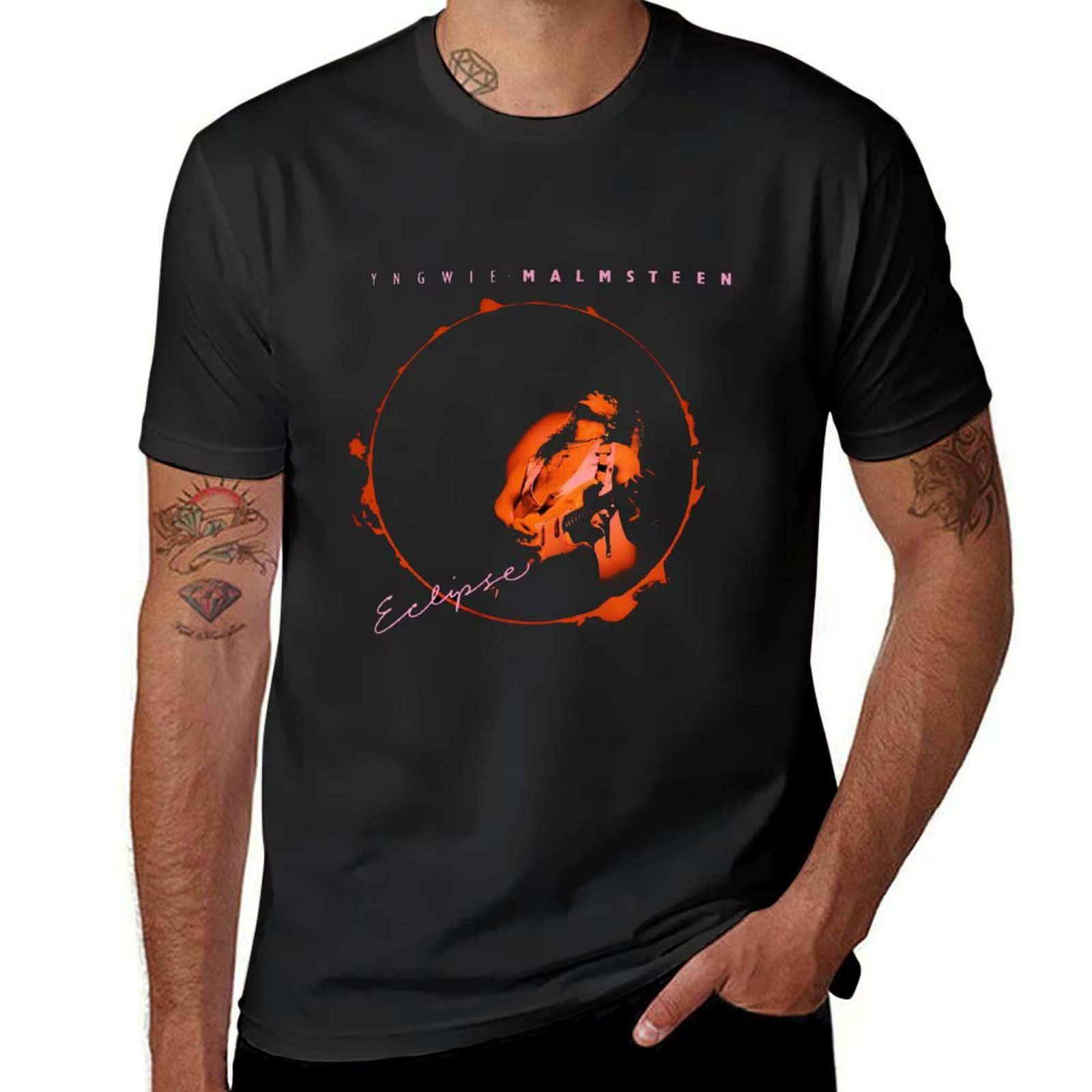 YNGWIE MALMSTEEN-T-Shirt surdimensionné pour homme, vêtements hip-hélicoptère vintage, surdimensionn