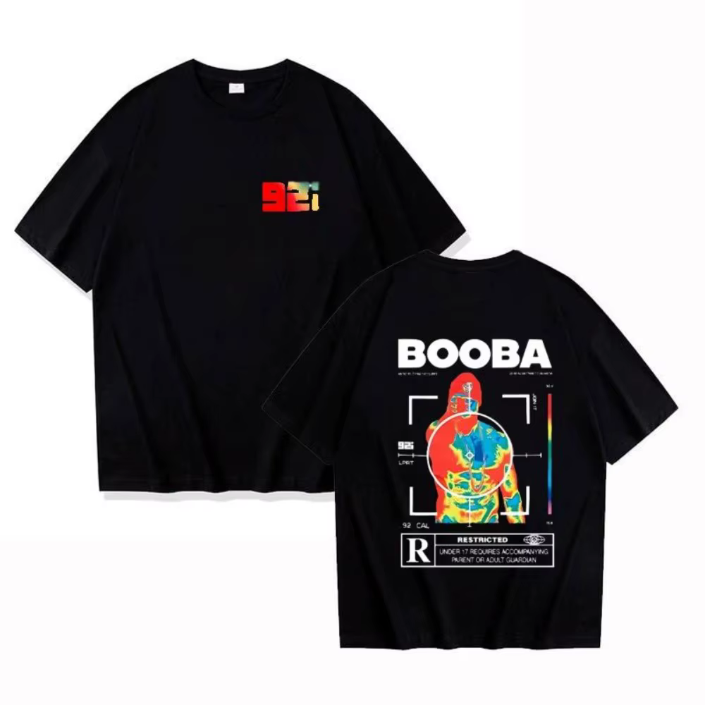 B2O T-shirts pour hommes, T-shirt à manches courtes imprimé BOOBA, décontracté, Harajuku, Streetwear