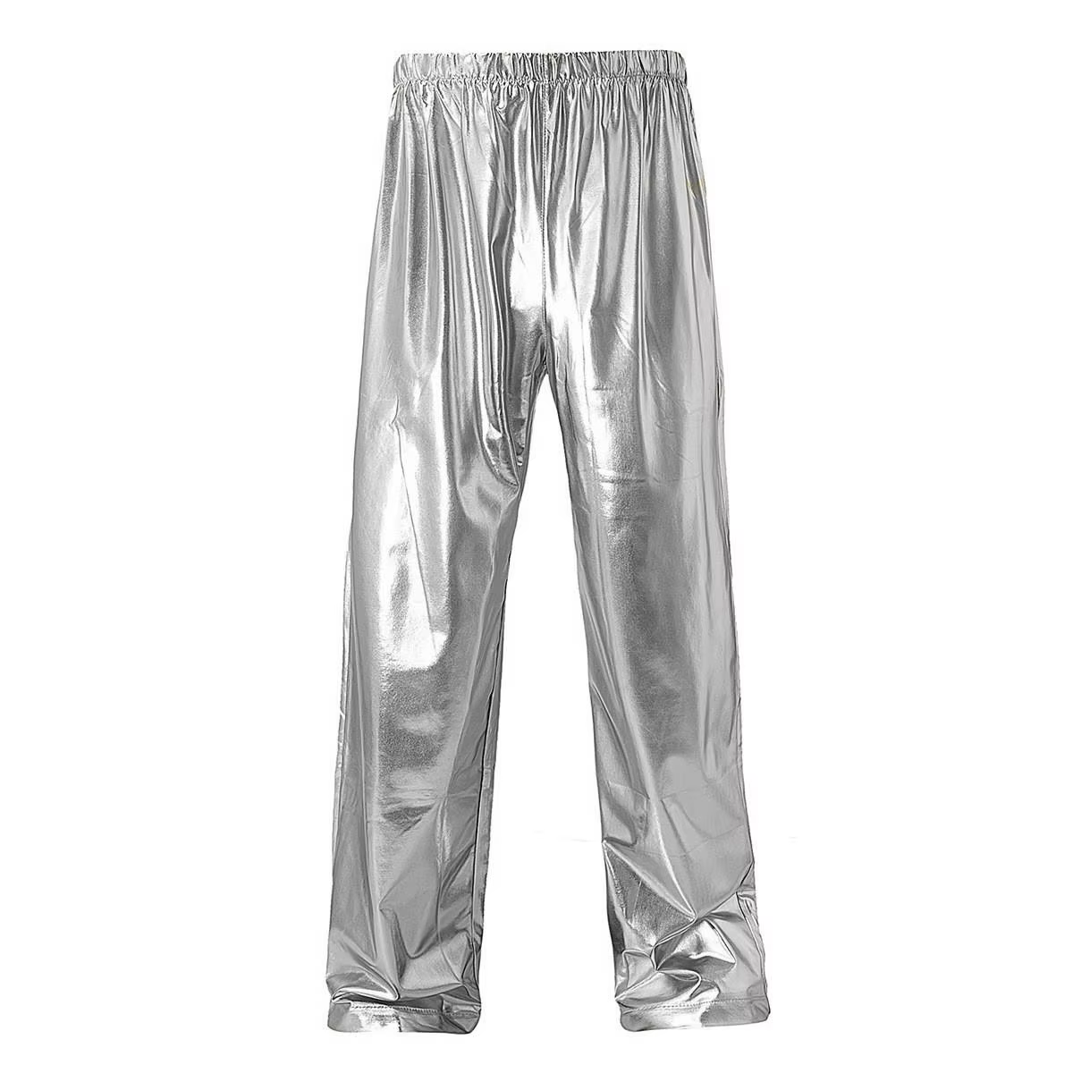 Jogging métallique doré brillant pour homme, streetwear steampunk, boîte de nuit, scène Chang, robe 