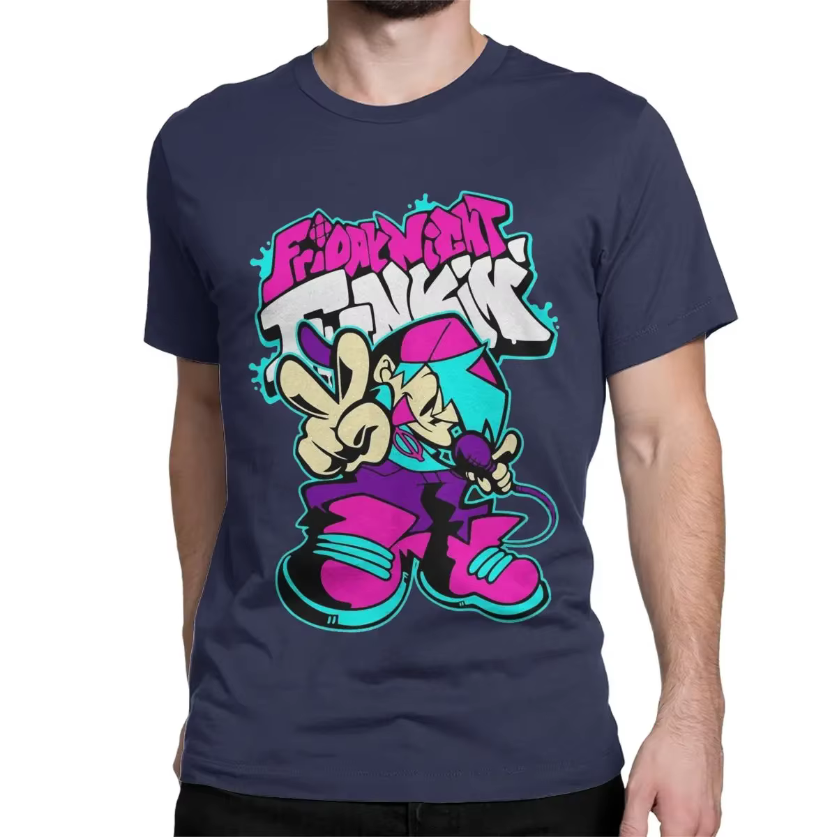T-shirt à manches courtes pour hommes et femmes, 100% coton, jeu de petit ami FNF Bf, t-shirt Funkin