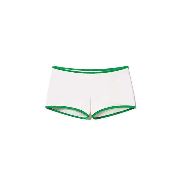 2026 Blanc Vert Couleurs Contrastées Imprimer T-Shirt Brésil Esthétique Taille Basse Plat Shorts Cas
