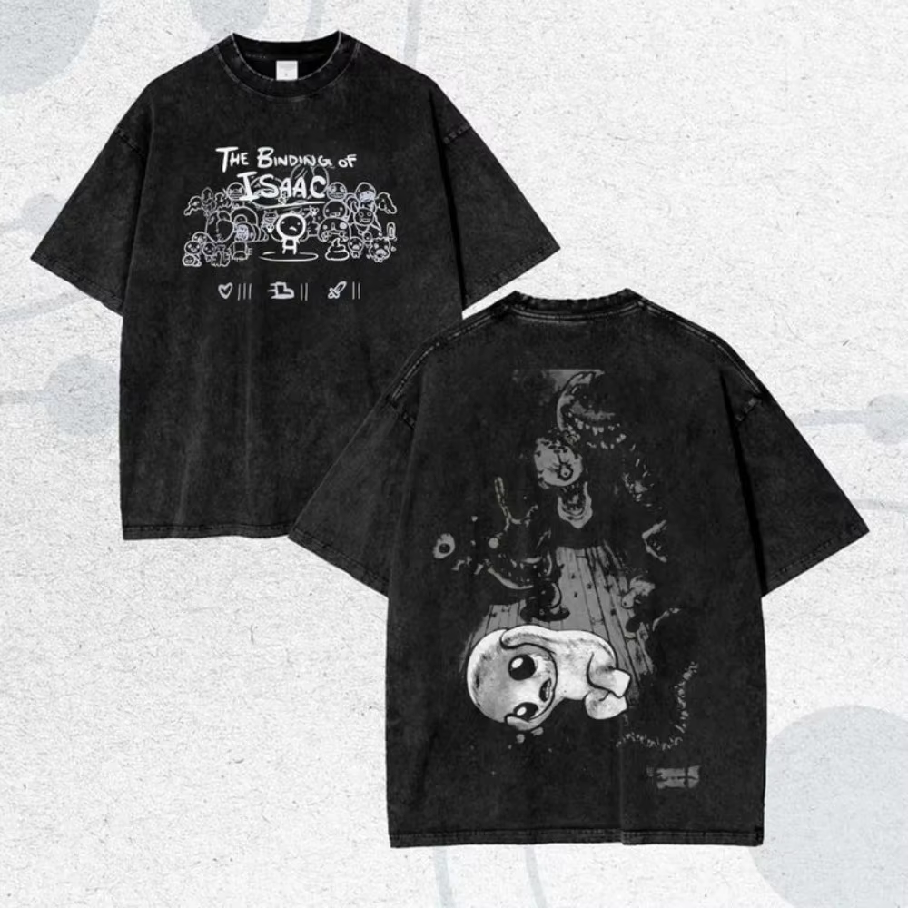 T-shirt graphique The Binding of Isaac, jeu d'horreur indépendant, streetwear unisexe, coupe oversiz