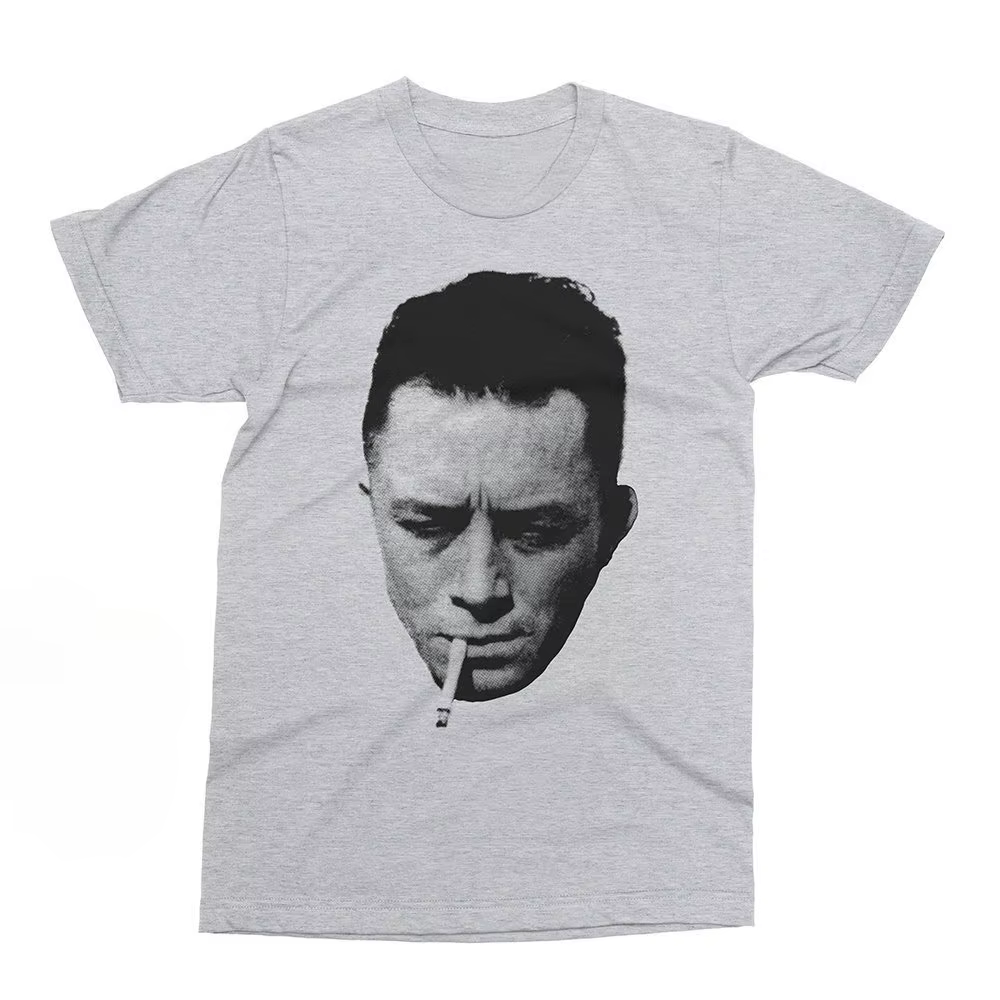 T-shirt Vintage Albert Camus Portrait Rétro Tendance Personnage Femme Homme Décontracté Oversize Amp