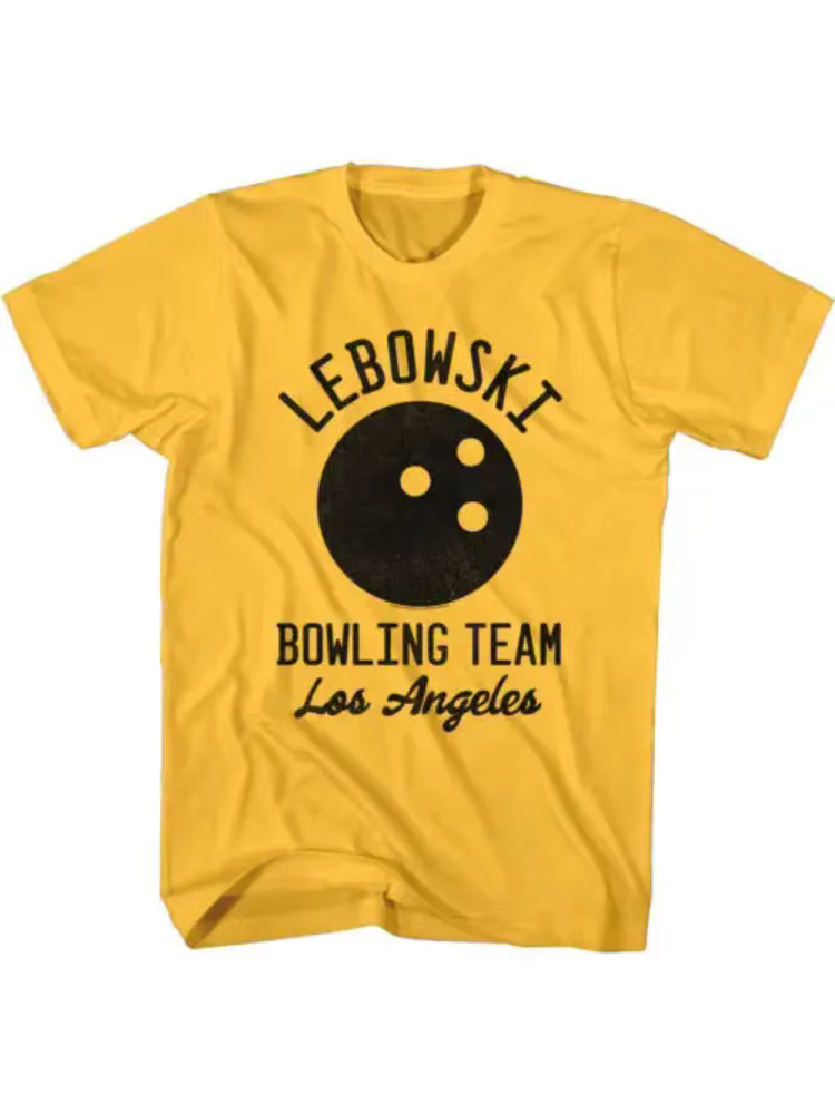 T-shirt pour hommes de l'équipe de bowling Big Lebowski, chemise de film, Los Angeles Bowler Comedy