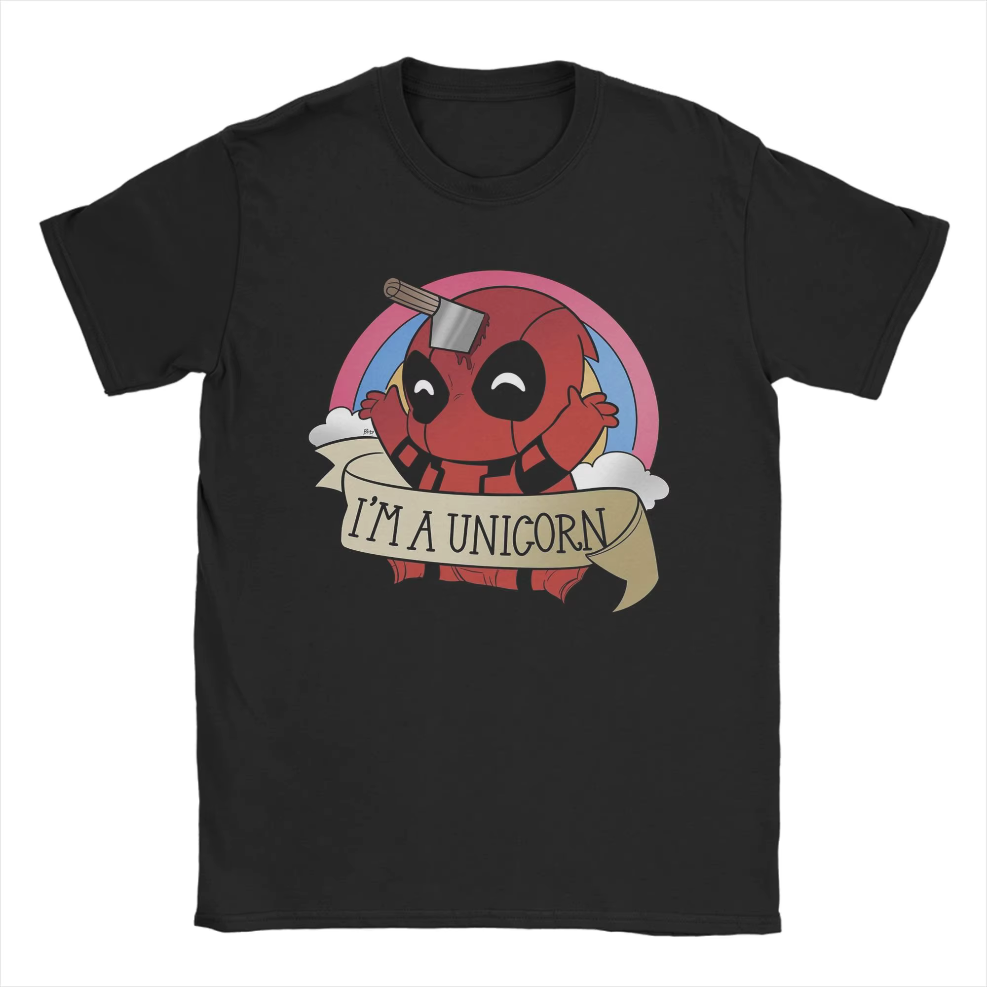 T-shirt en coton pour hommes, I'm a unicorn Deadpools, vêtements Vintage à manches courtes, col rond