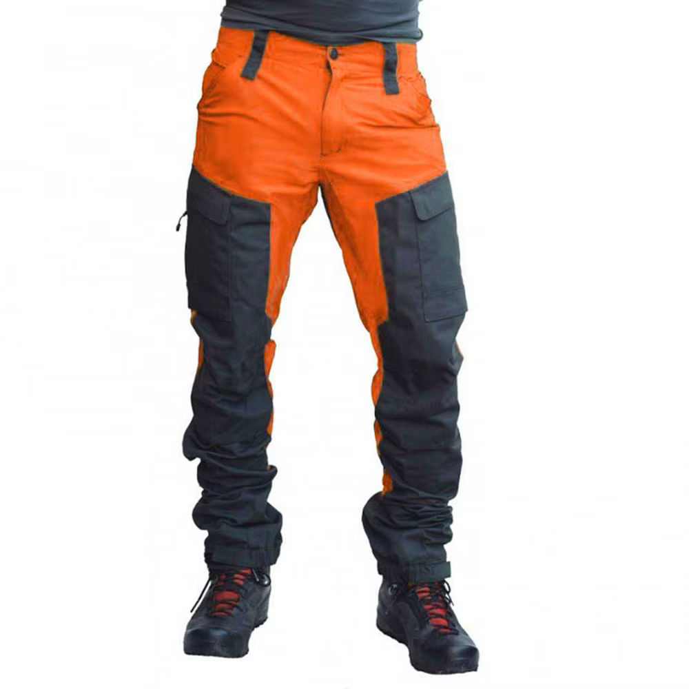 Pantalon Cargo en Nylon pour hommes, bloc de couleurs, pantalon de sport multi-poches, pantalon de t