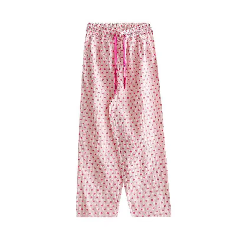 Pantalon de pyjama imprimé amour pour femmes, nouveau pantalon de maison décontracté, rose, peut êtr