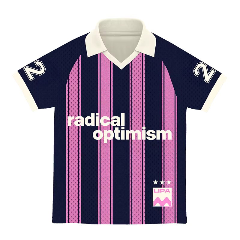 LI PA Radical Optimism T-shirt unisexe ample en maille avec lettres imprimées et rayures, coupe over