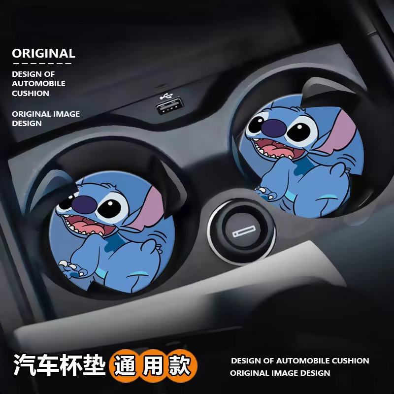 Disney Stitch – dessous de verre d'eau antidérapant, dessin animé créatif et mignon, rangement de vo