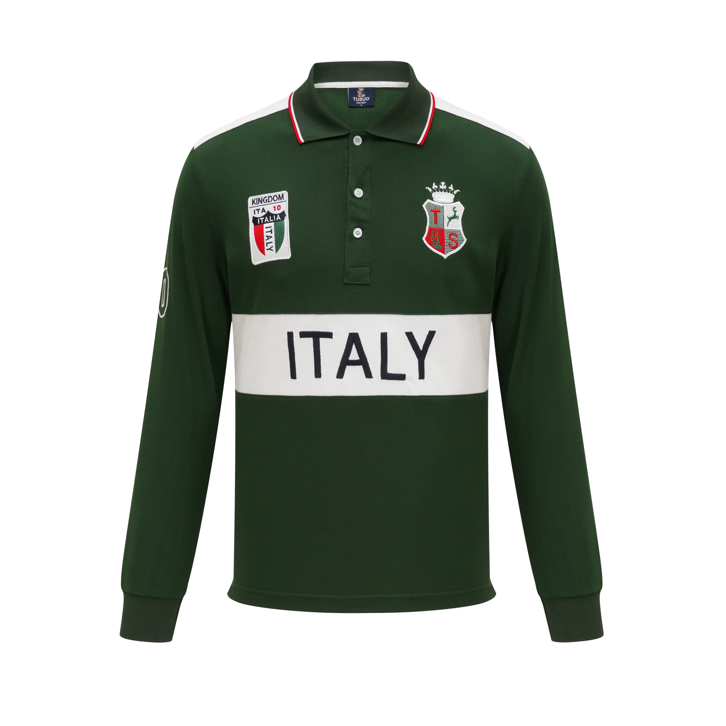 Polo pour homme, Europe, Italie, manches longues, décontracté, coton haut de gamme, broderie, coutur
