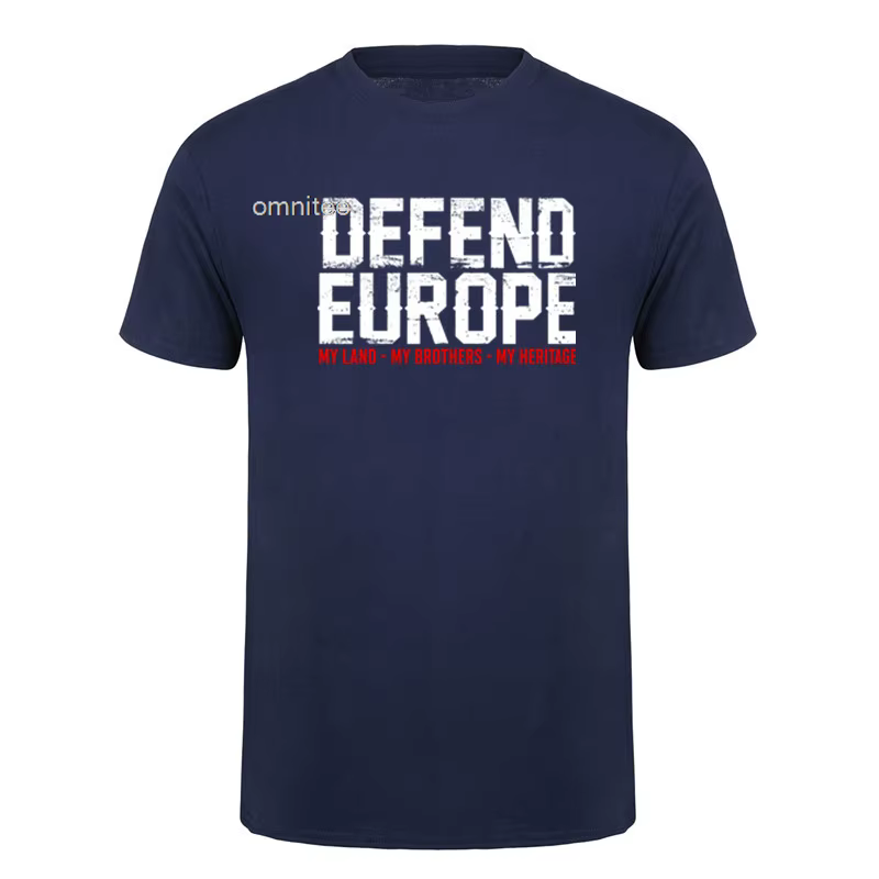 T-shirts Defend Europe au design cool, unisexe, à manches courtes, en coton, streetwear, HJ-091