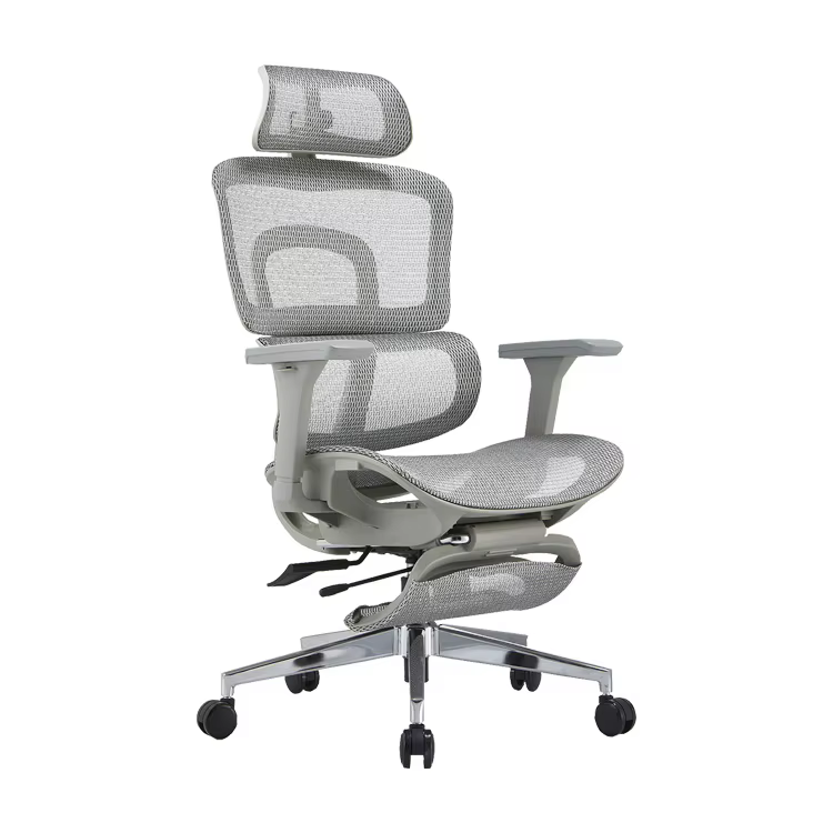 Chaise de bureau ergonomique pour salle de conférence, maille en aluminium PU de haute qualité, mult