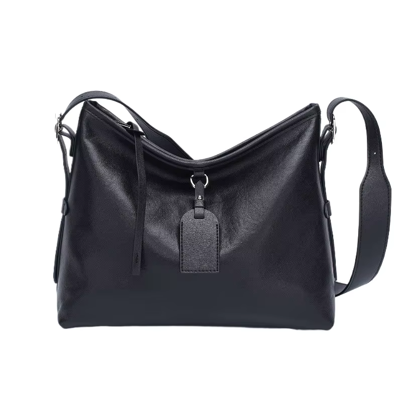 Sac fourre-tout en cuir pleine fleur tanné végétal, grande capacité, sac à bandoulière élégant pour 