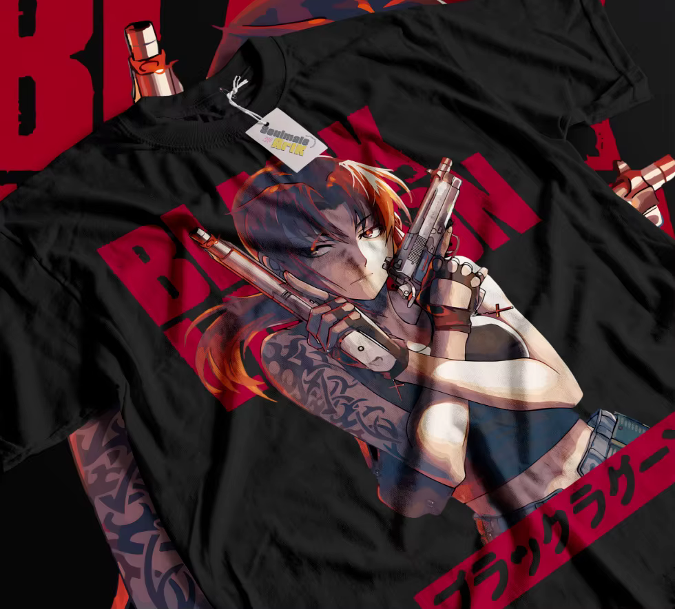 T-shirt unisexe Black Lagoon, Revy Anime, Manga Strip, Soft Tee