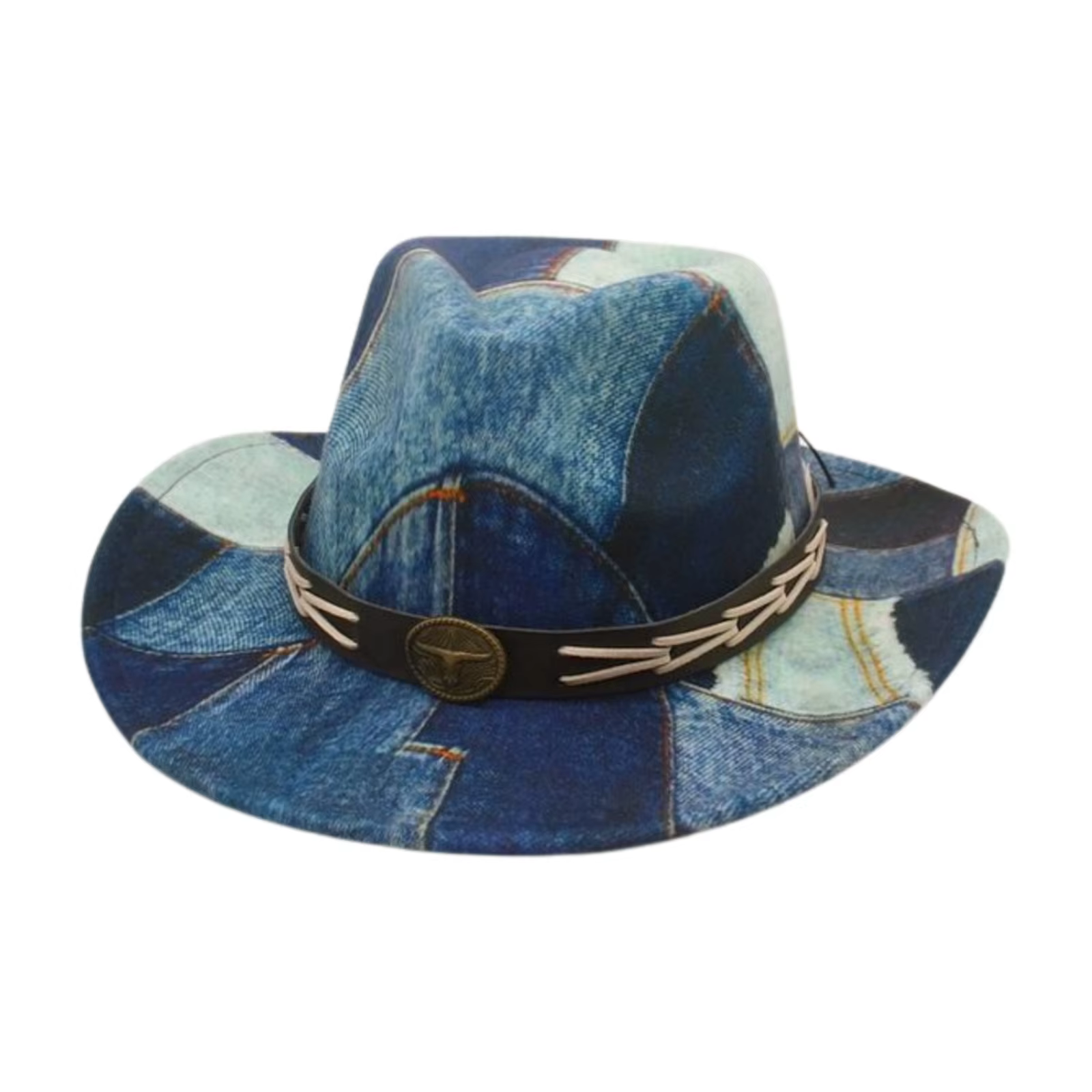 Chapeau de cow-girl imprimé Jean pour femmes et hommes, ceinture en cuir élégante, casquettes occide
