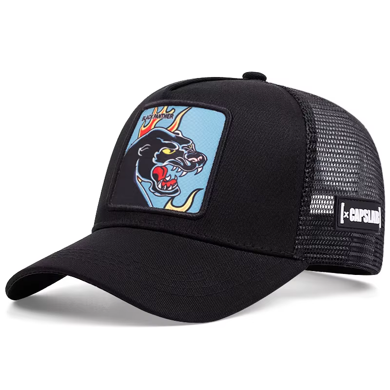 Casquette de Baseball unisexe avec Patch de panthère brodé, chapeaux de camionneur en maille réglabl