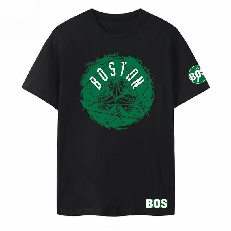 Boston Basketball T-shirt en coton à manches courtes grande taille haut d'entraînement de sport ampl