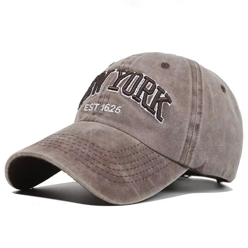 Casquettes de baseball en coton délavé pour hommes et femmes, chapeaux Snapback brodés de lettres, p