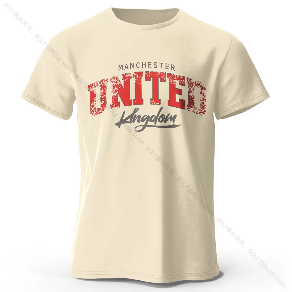 Men's Unites Kingdom Letter Vintage Printed T-Shirt 100% Cotton Oversized Street Graphic Tees for Me