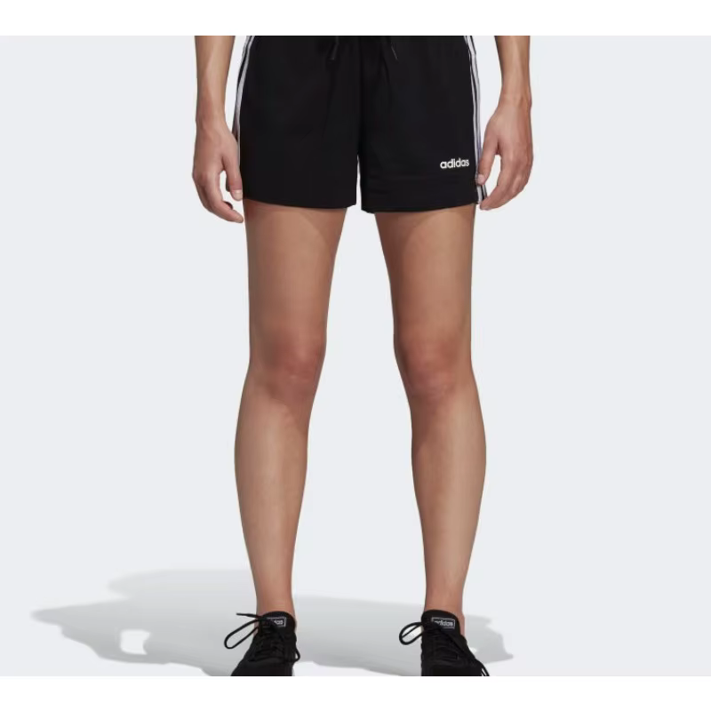 adidas Short décontracté noir à 3 bandes pour femme, short de sport d'été classique avec cordon de s