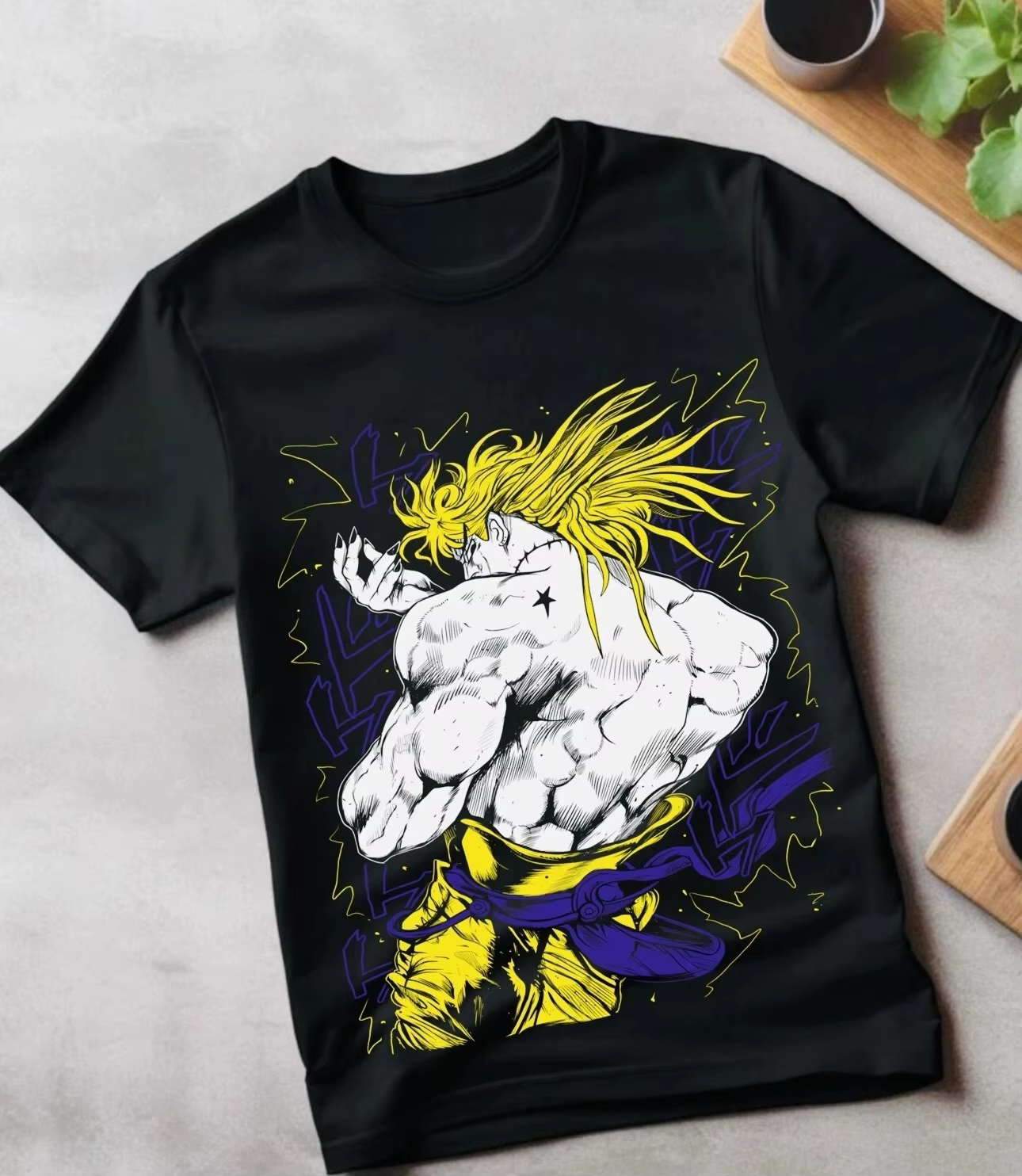 T-shirt graphique rétro JoJo's Bizarre Adventure Anime Manga Streetwear en coton surdimensionné