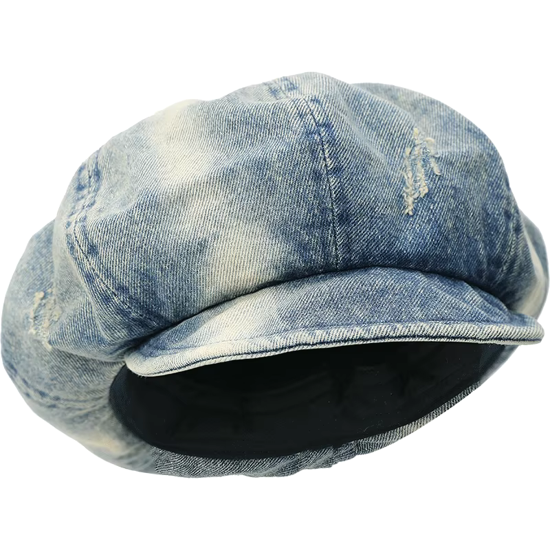 Casquette en jean vintage ELFSACK style streetwear avec effet délavé rétro, chapeau décontracté pour