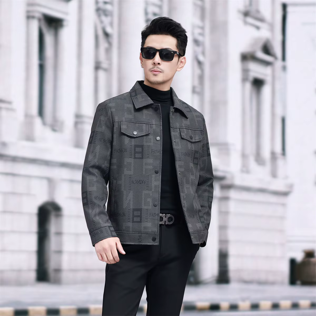 2025 printemps nouvelle veste pour hommes mode à la mode classique veste en cuir hommes décontracté 