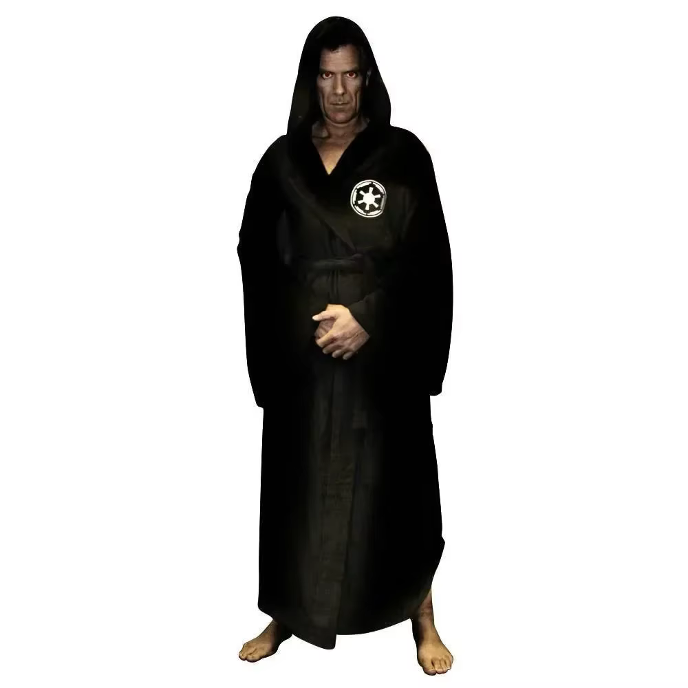 Robe en flanelle pour hommes, avec capuche, épaisse, étoile, vêtements unisexes pour adultes, Robes 