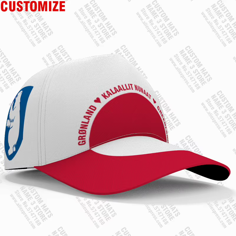 Casquettes de Baseball danois personnalisées en 3d, casquette de l'équipe kalallit Nunaat, Logo Gl d