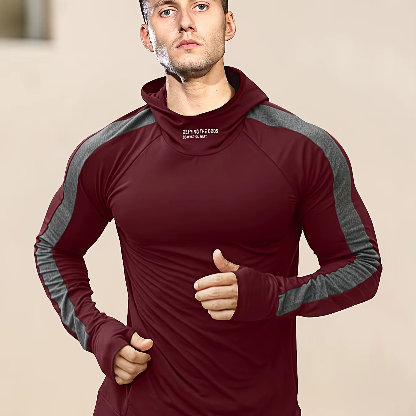 Sweat à capuche de sport pour hommes, T-shirt à manches longues, respirant, cool et ajusté, séchage 