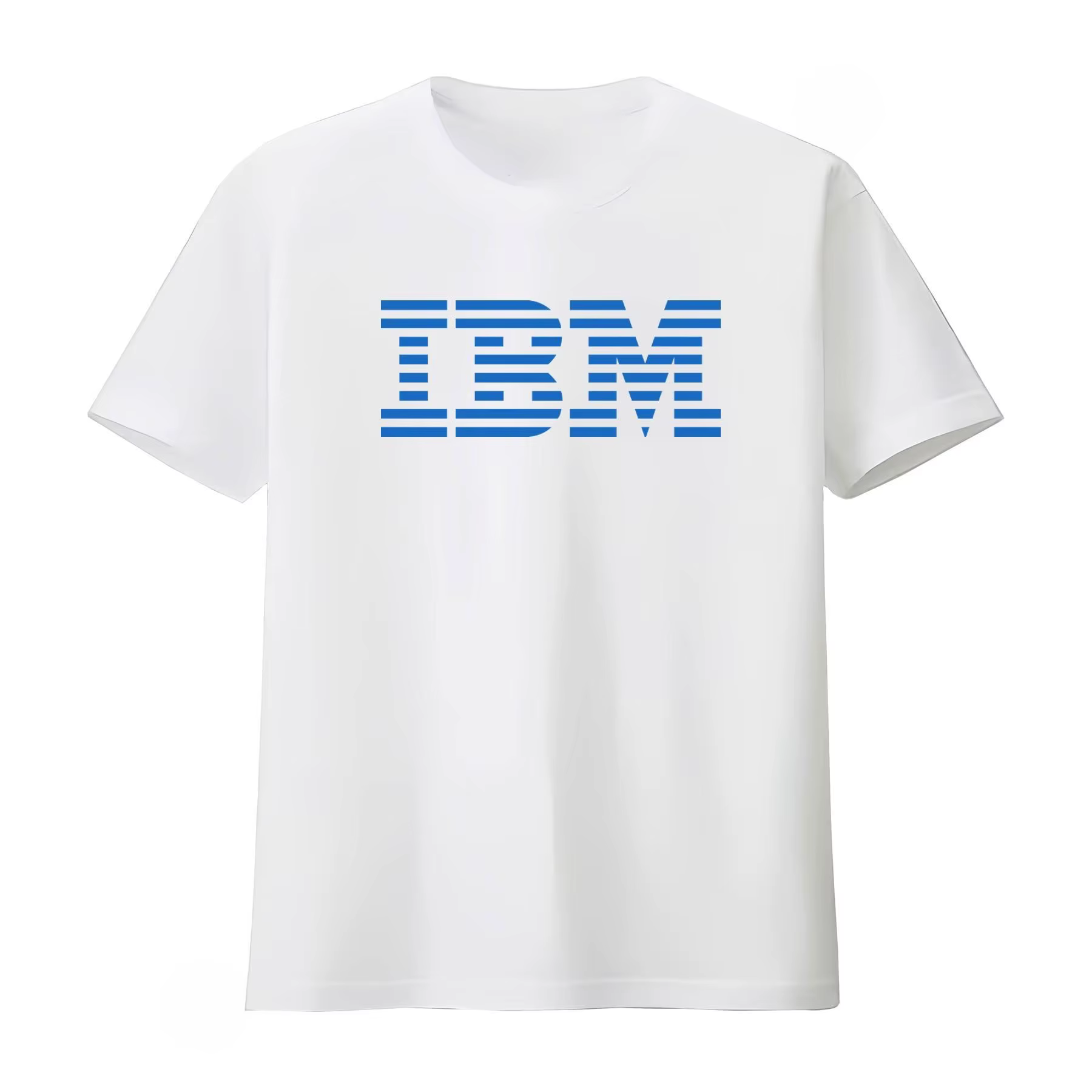 T-shirt IBM – Design élégant bleu et noir pour les passionnés de technologie – Haut décontracté poly