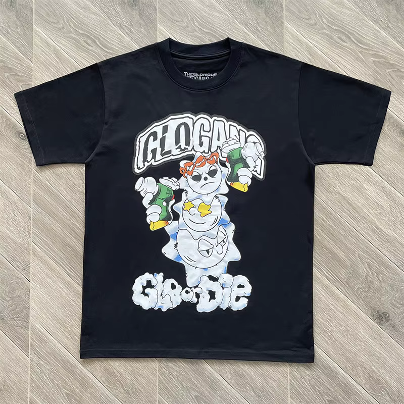 T-shirt noir Glo Gang Glo-die worldwide