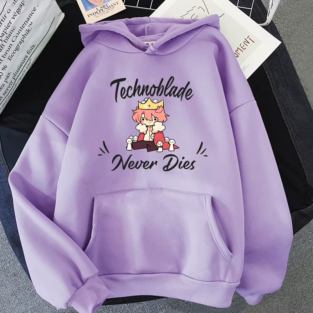 REPLSMP-Sweat à capuche Technoblade Never Dies pour hommes et femmes, sweat-shirt imprimé dessin ani