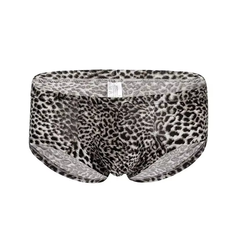 Sous-vêtements hommes Boxer Shorts léopard caleçon drôle soyeux taille basse hommes culottes respira