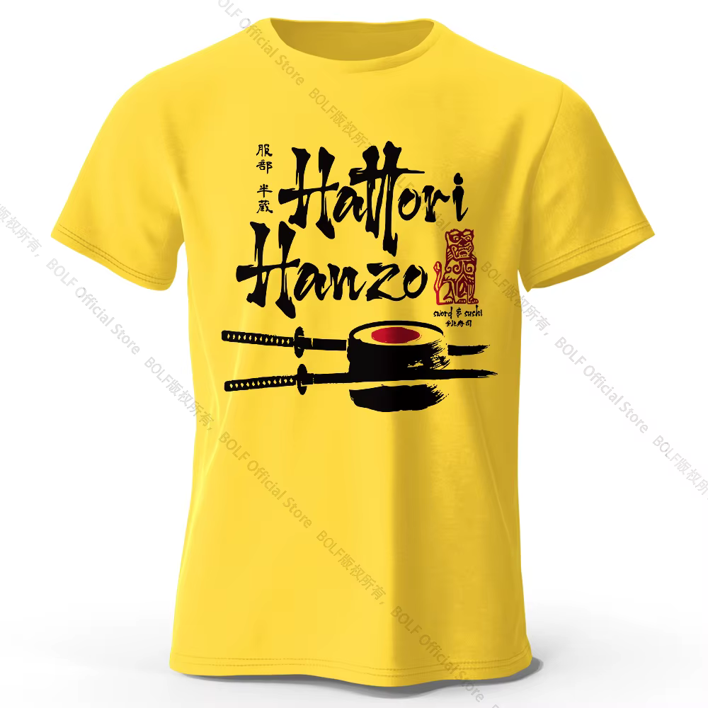 Men's Hattori Hanzo Printed T-Shirt 100% Cotton Oversized Ninja Graphic Tees for Women Summer Tops S