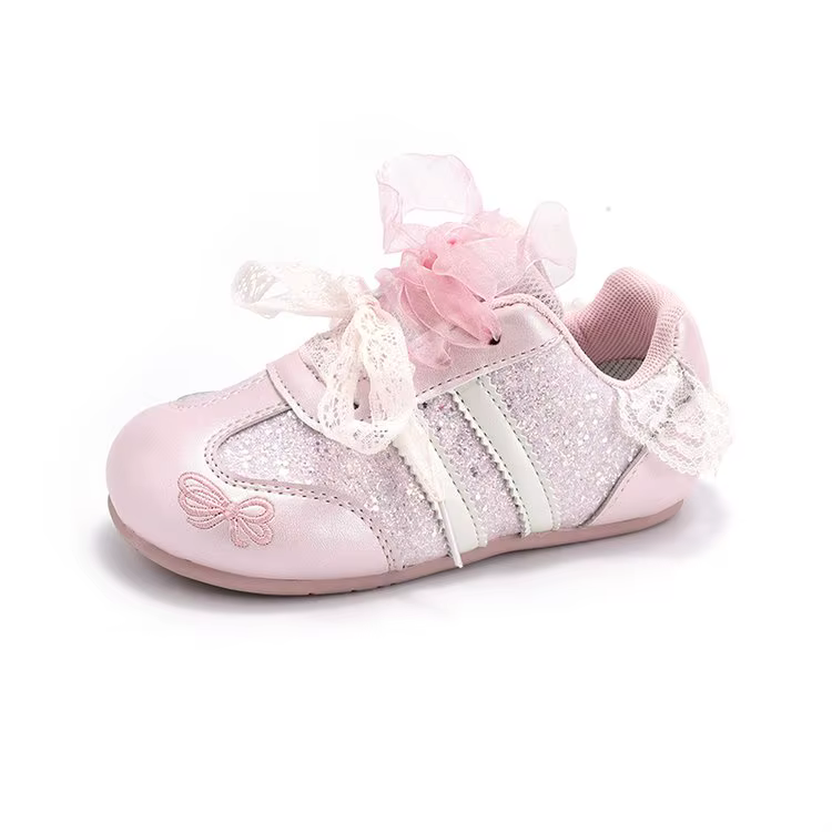 Baskets pour filles Printemps/Été 2026, nouveau style, motif fleur rose mignon, chaussures décontrac