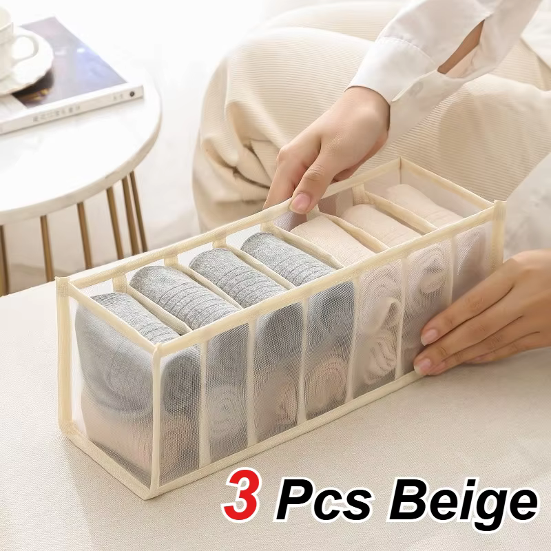 Ensemble de 3 pièces avec 7 compartiments pour ranger les sous-vêtements, gain de place. Organiseurs