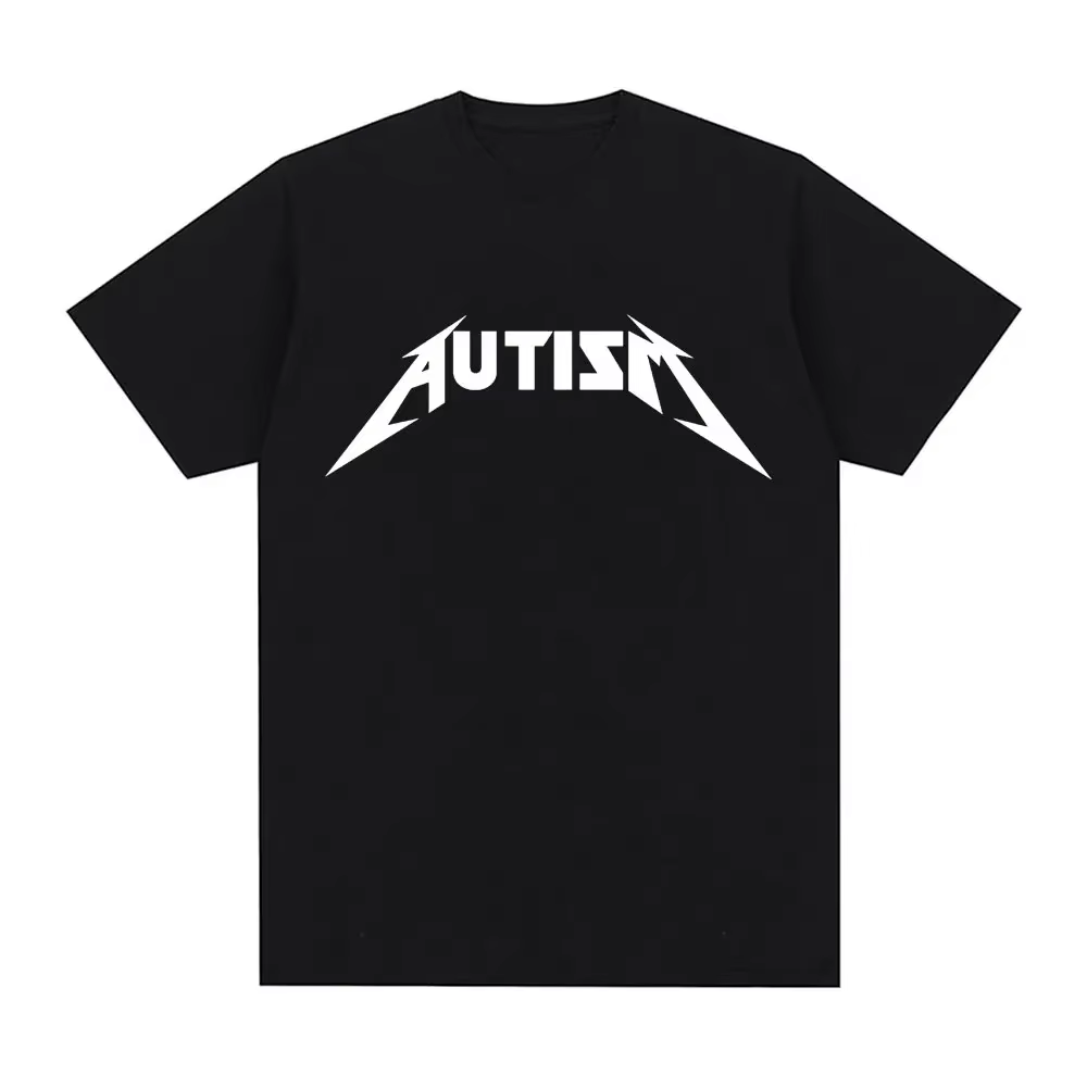 Autisme métal Rock Meme T-shirt hommes femmes mode Hip Hop manches courtes surdimensionné T-shirts é