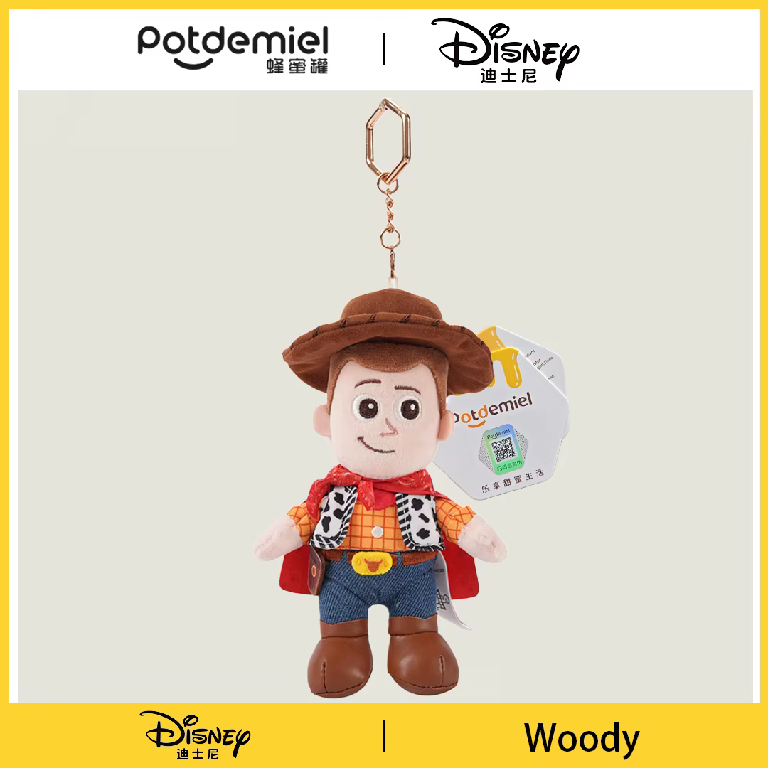 Porte-clés en peluche Disney Toy Story Woody, pendentif en peluche doux pour sac à dos, sac de voitu