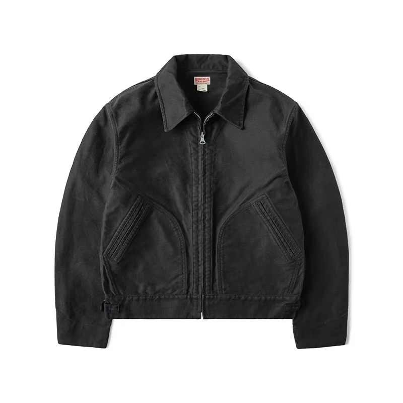 Veste Cossack robuste en moleskin Bronson, style vintage, pour homme, coupe courte, en coton, pour l