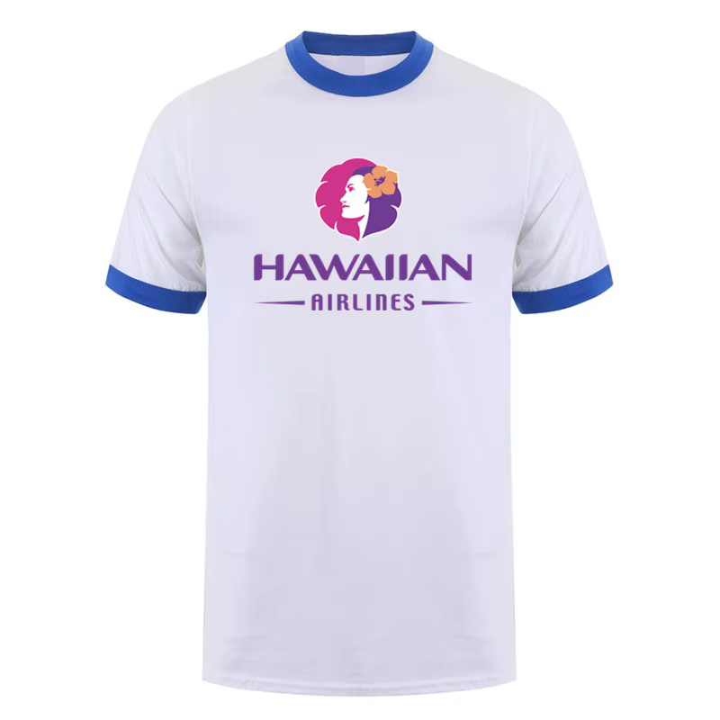 Hawaiian Airlines-T-shirt manches courtes col rond unisexe, estival et dominant, en coton, pour homm