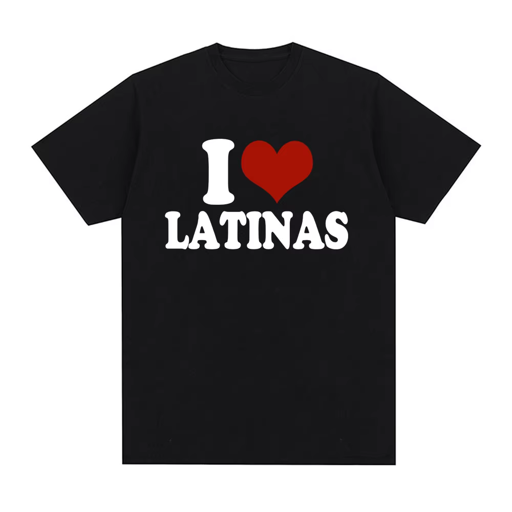 T-shirt drôle avec cœur rouge, « Je aime les Latines », vêtements pour femmes, mode hip-hop, t-shirt
