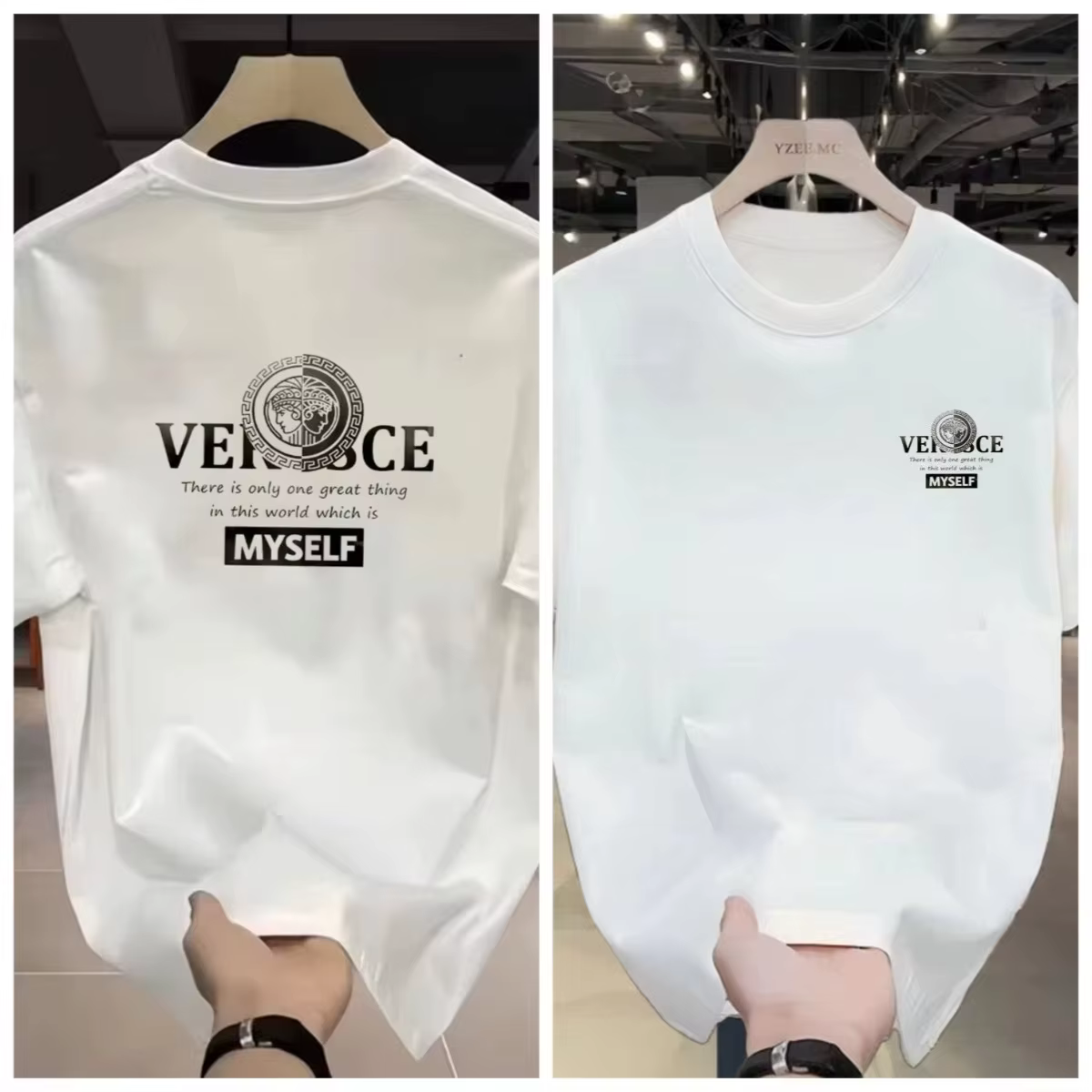 T-shirt imprimé tendance 2026 – Luxe léger haut de gamme en soie et coton pour hommes et femmes – Ch