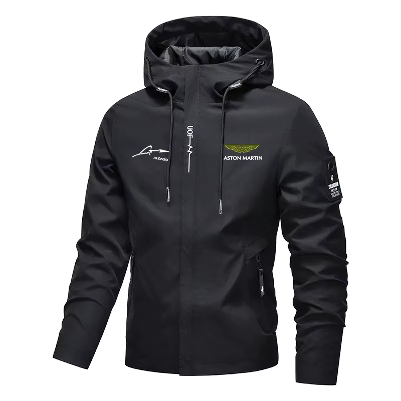 Aston Martin – veste à capuche avec fermeture éclair pour homme, manteau de Sport décontracté et élé