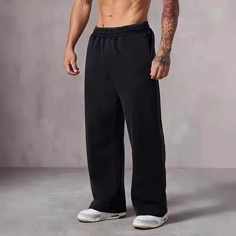 Pantalon de survêtement surdimensionné à jambes larges pour hommes, grande taille, coupe ample avec